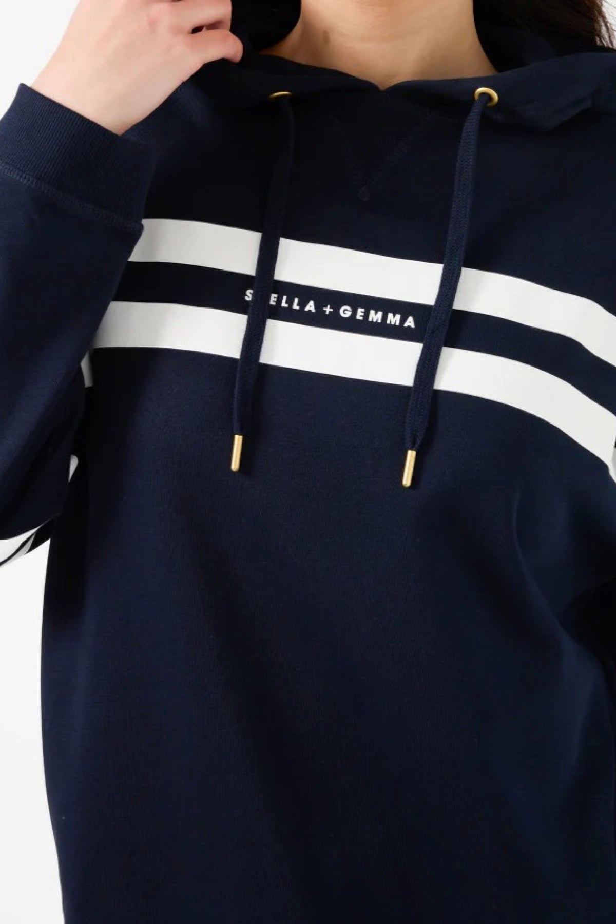 Newport Hoodie Navy Banner Logo