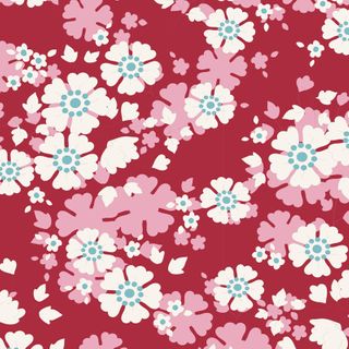 Woodland Aster Carmine Fabric