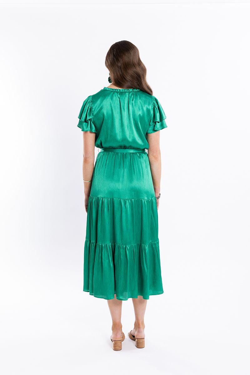 Cruise Maxi Dress Green Crinkle - PREORDER DELIVERY END NOVEMBER