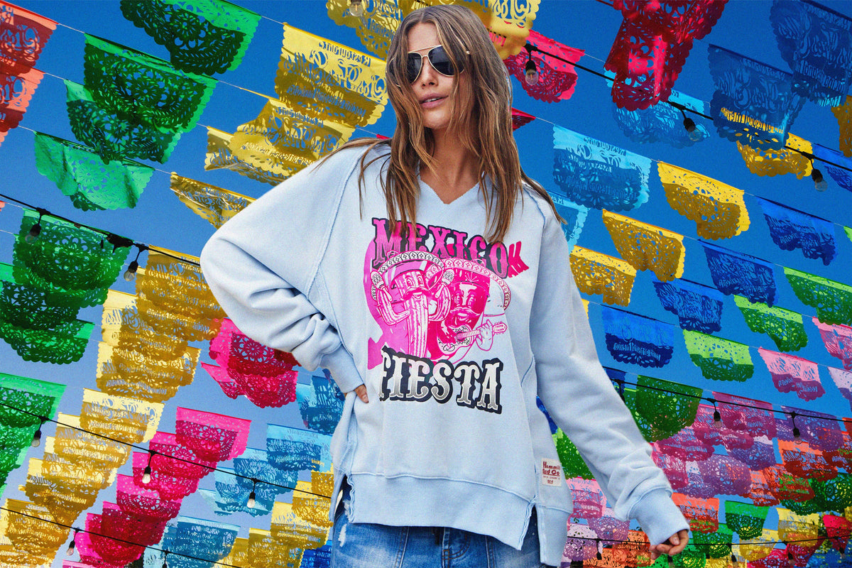 Mexican Fiesta Sweat Vintage Blue