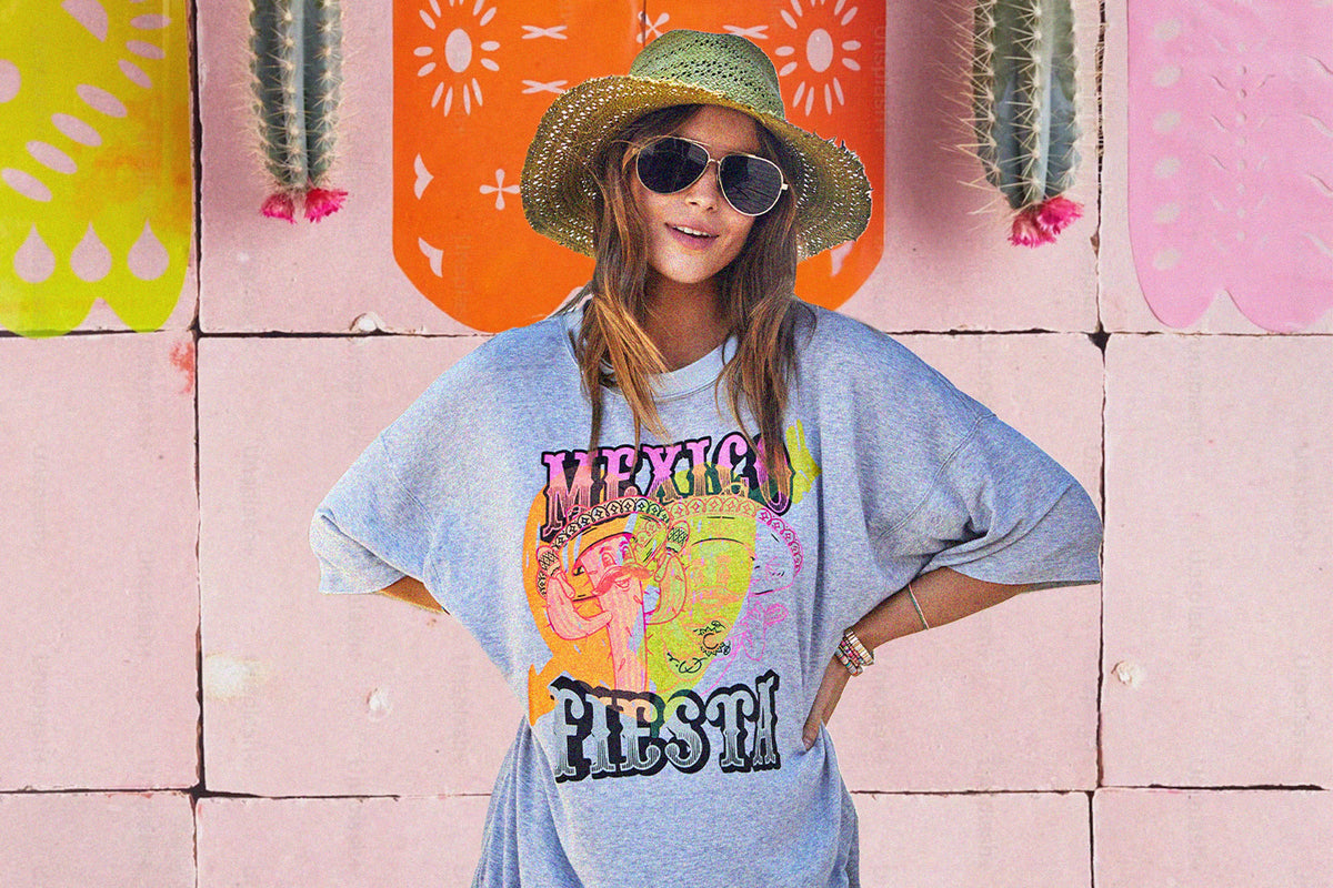 Mexican Fiesta Sweat Vintage Blue