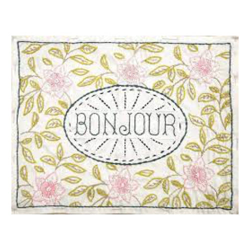 Bonheur De Jour Linen Embroidery Panel Rouge