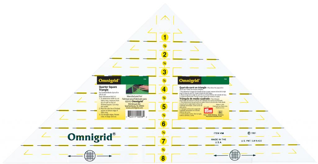 Quarter Square Triangle Ruler 8"