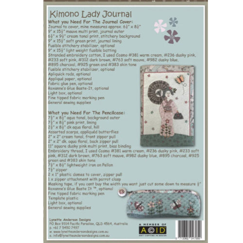 Kimono Lady Journal And Pencil Case - Pattern