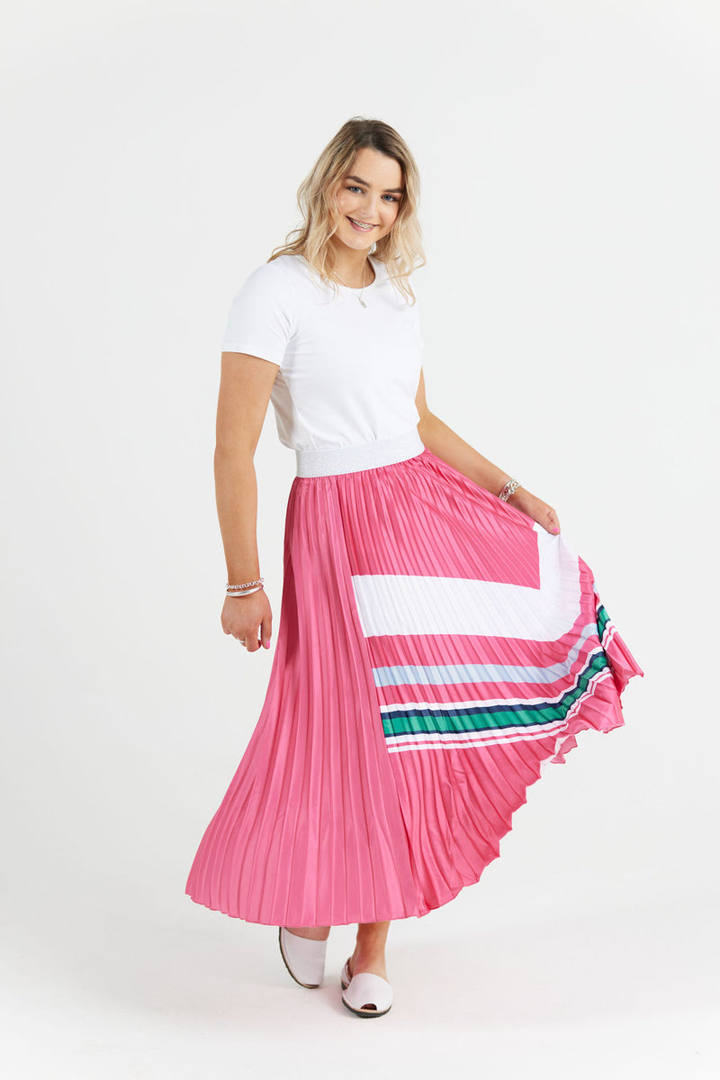 Kit Pleated Skirt in Chevron, BETTY BASICS