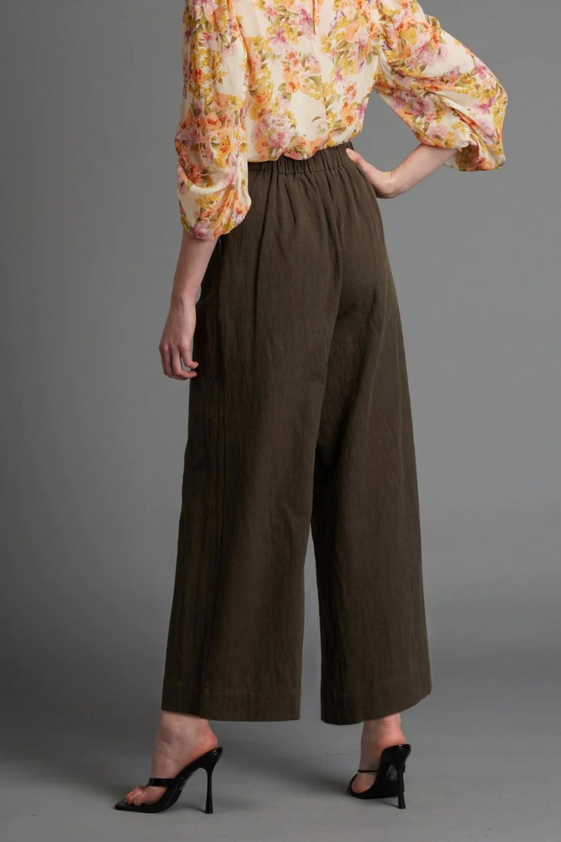 Last Dance Wide Leg High Waisted Pant Khaki  Mint Boutique LTD  All  Rights Reserved