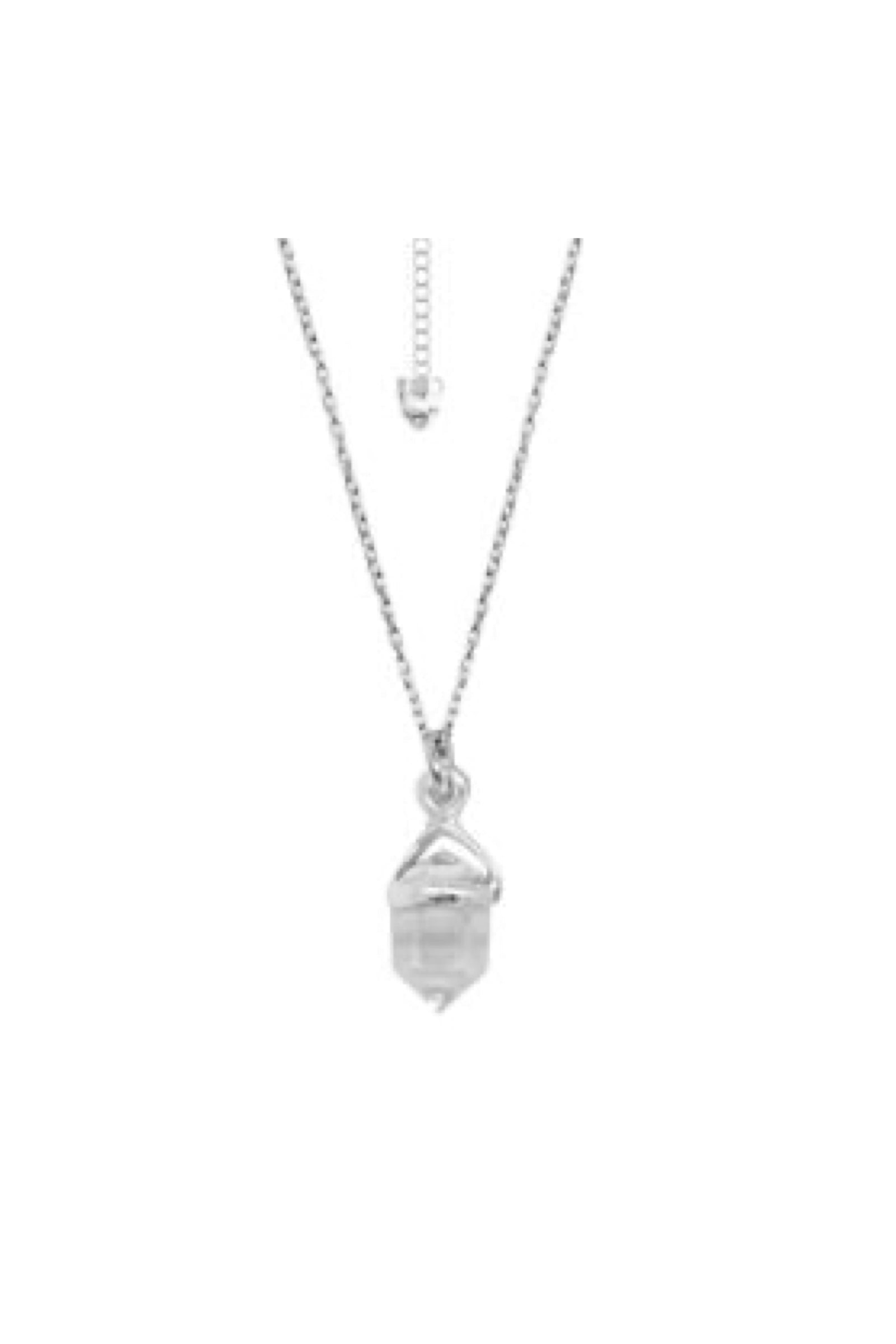 Clear quartz sterling hot sale silver necklace